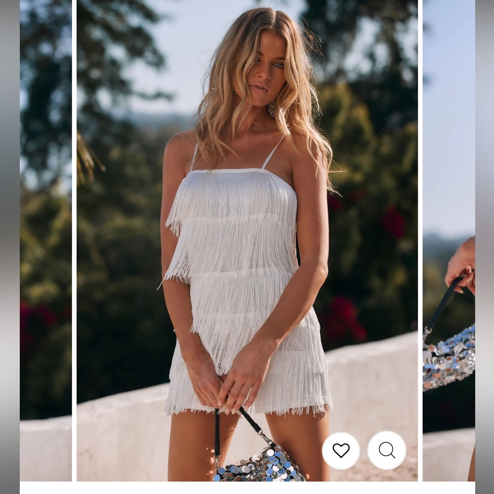 NWT 12th Tribe Riot White Fringe Romper